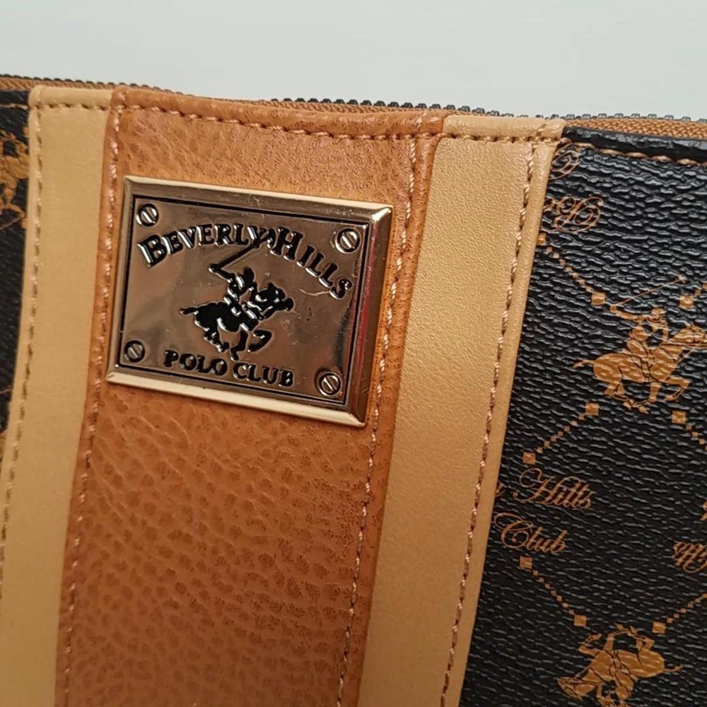 Beverly Hills Polo Club Brown and Tan Clutch with Tassel